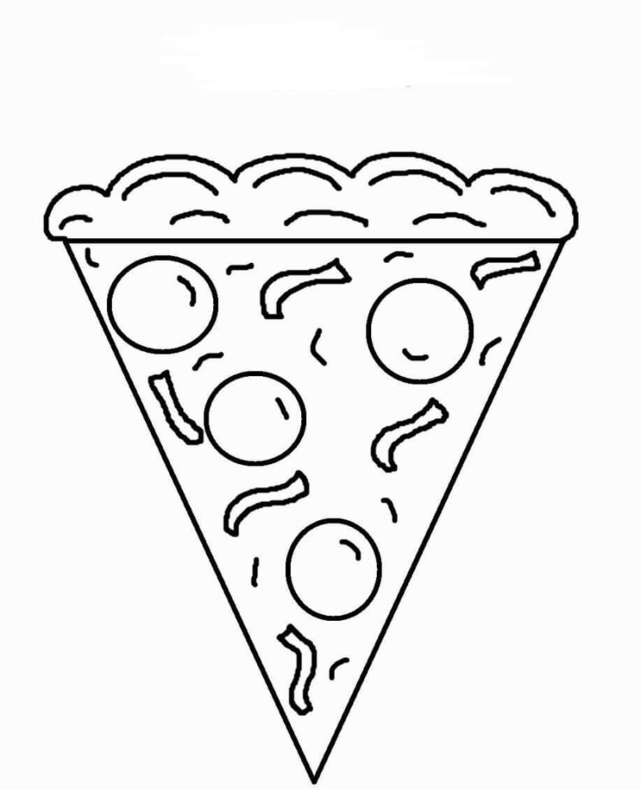 Dibujo de Pizza Agradable para Colorear