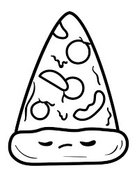 Dibujo de Pizza de Dibujos Animados para Colorear