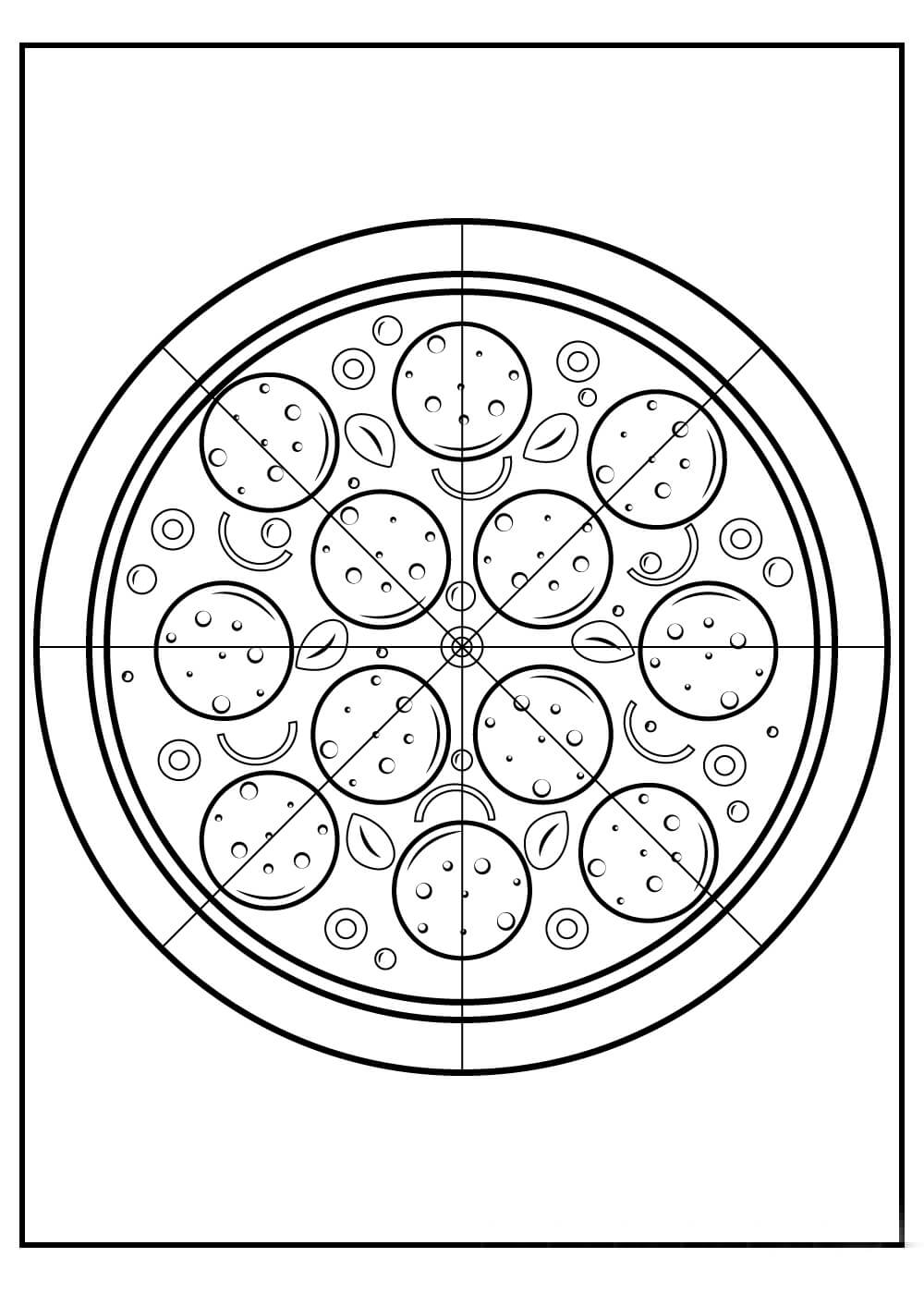 Dibujo de Pizza Dura para Colorear