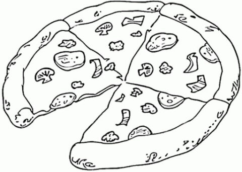 Dibujo de Pizza Gratis para Colorear