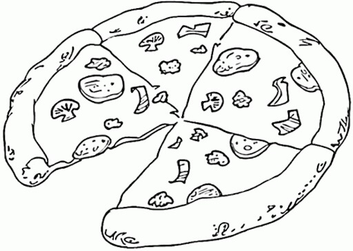 Dibujo de Pizza Gratis para Colorear