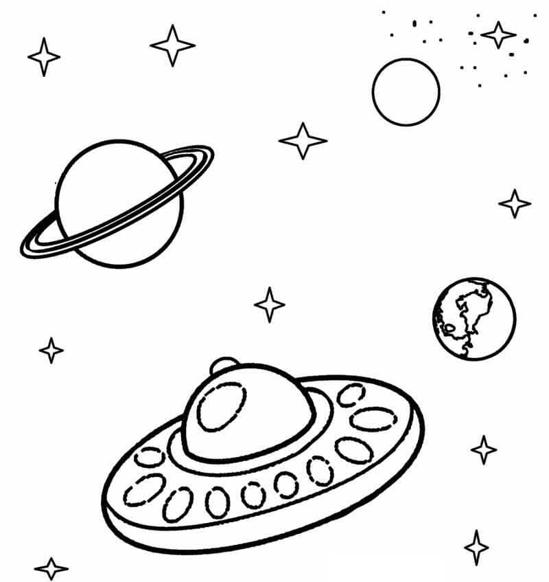 Dibujo de Bonitos Planetas para Colorear