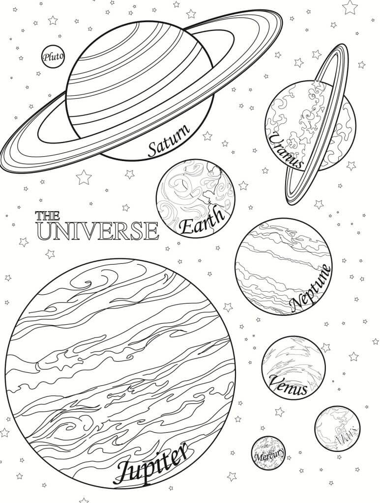 Dibujo de El Universo para Colorear