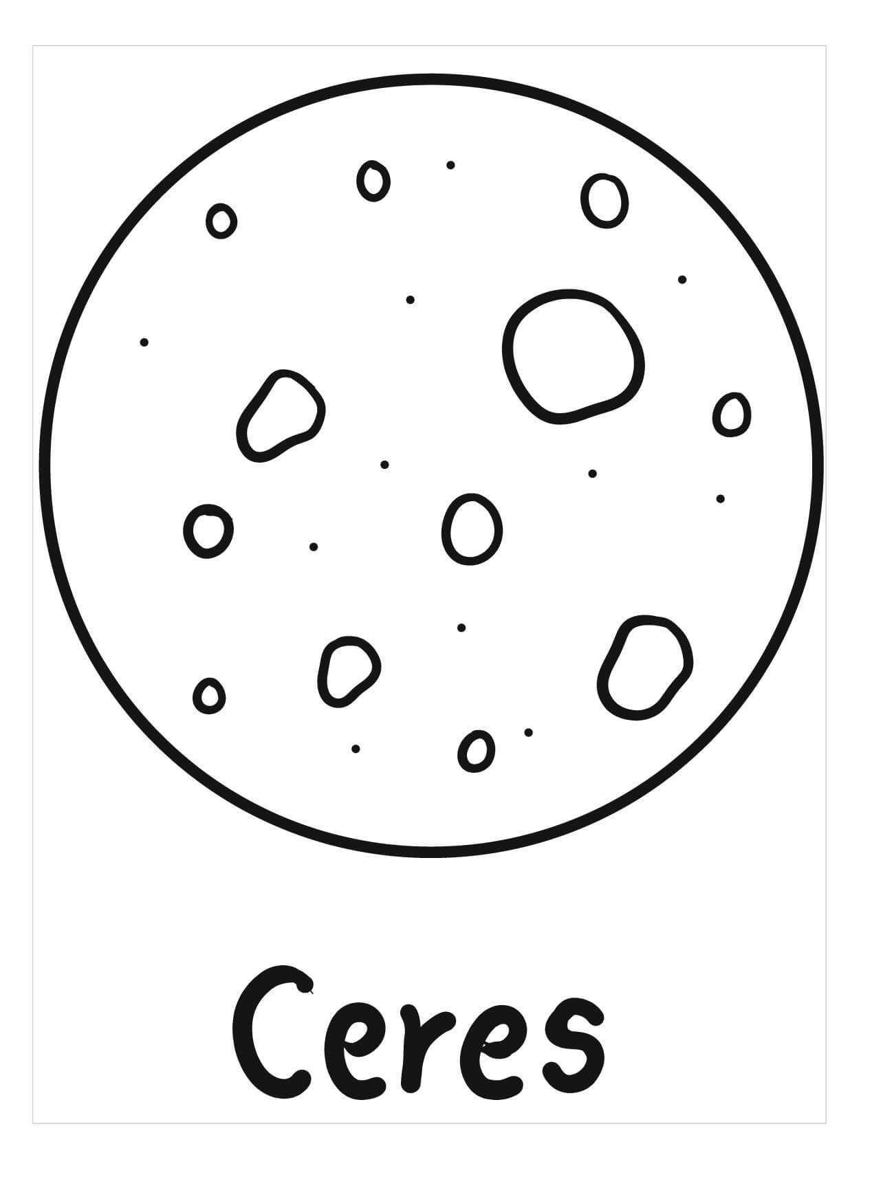 Dibujo de Planeta Enano Ceres para Colorear