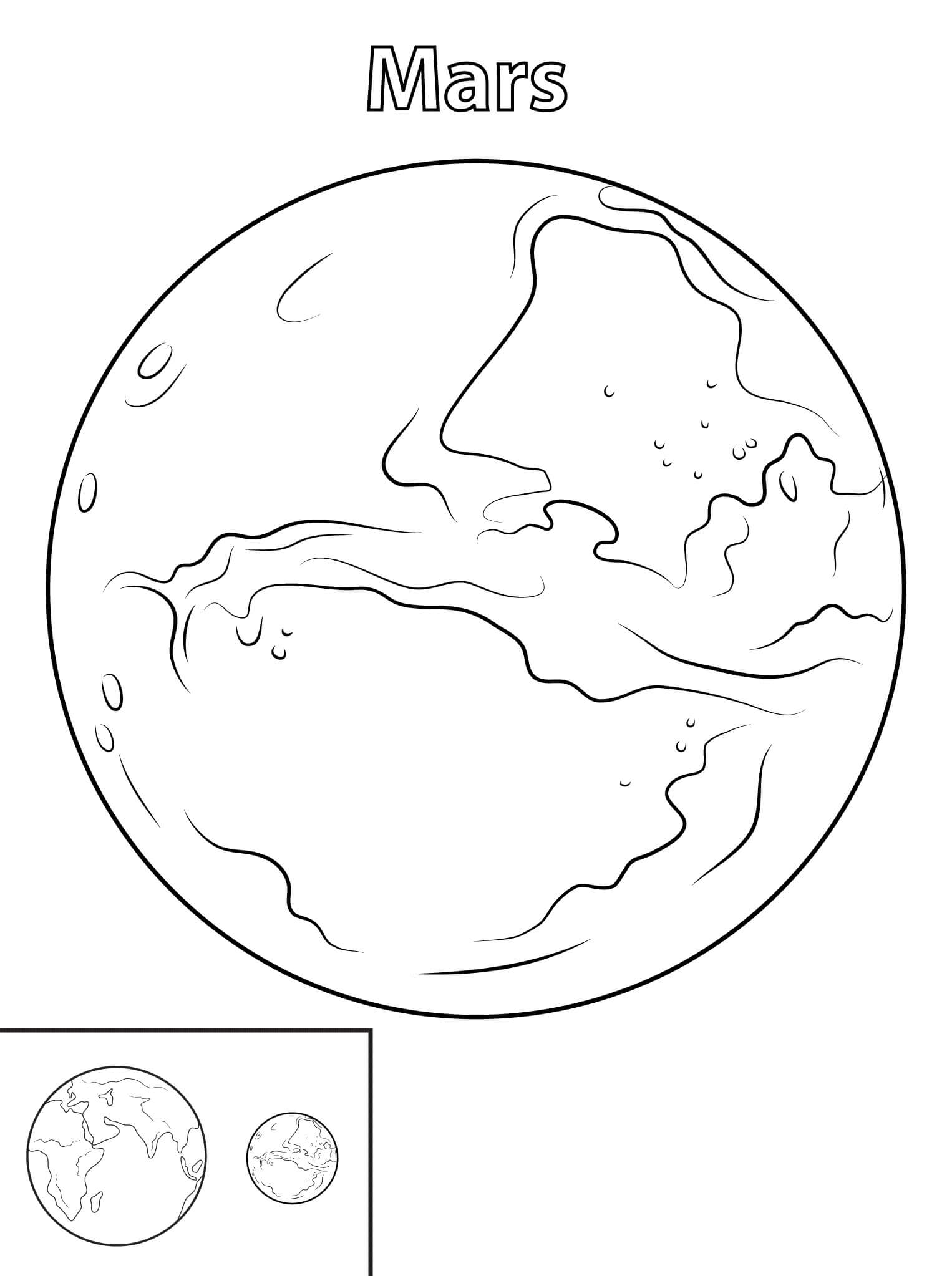 Dibujo de Planeta Marte para Colorear