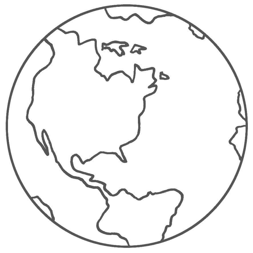 Dibujo de Planeta Tierra para Colorear