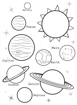 Dibujo de Planetas Simples para Colorear