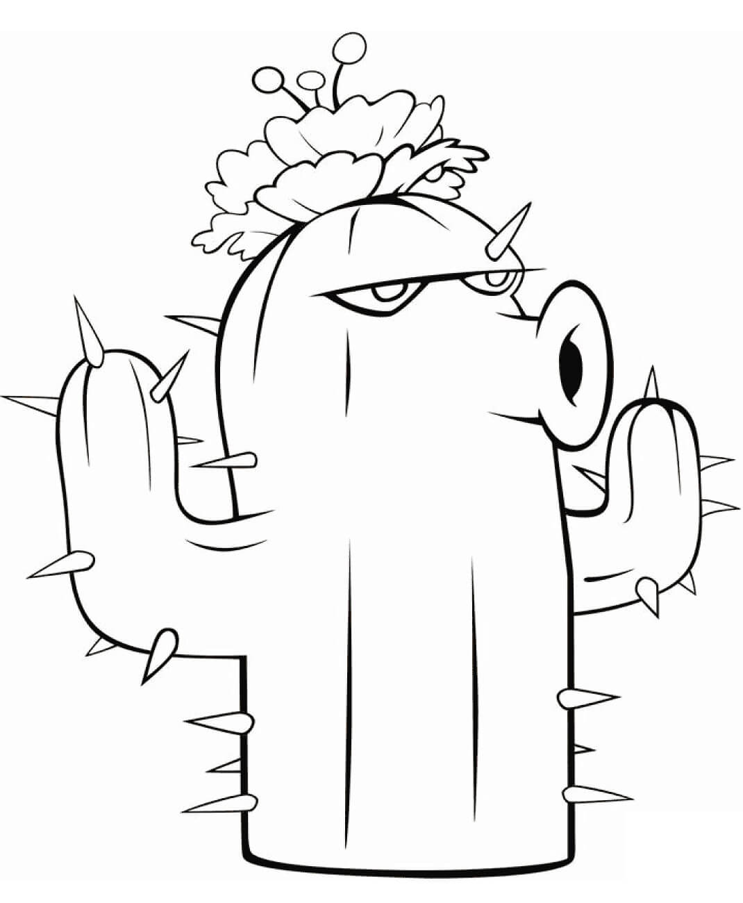 Dibujo de Cactus en Plantas Vs Zombies para Colorear