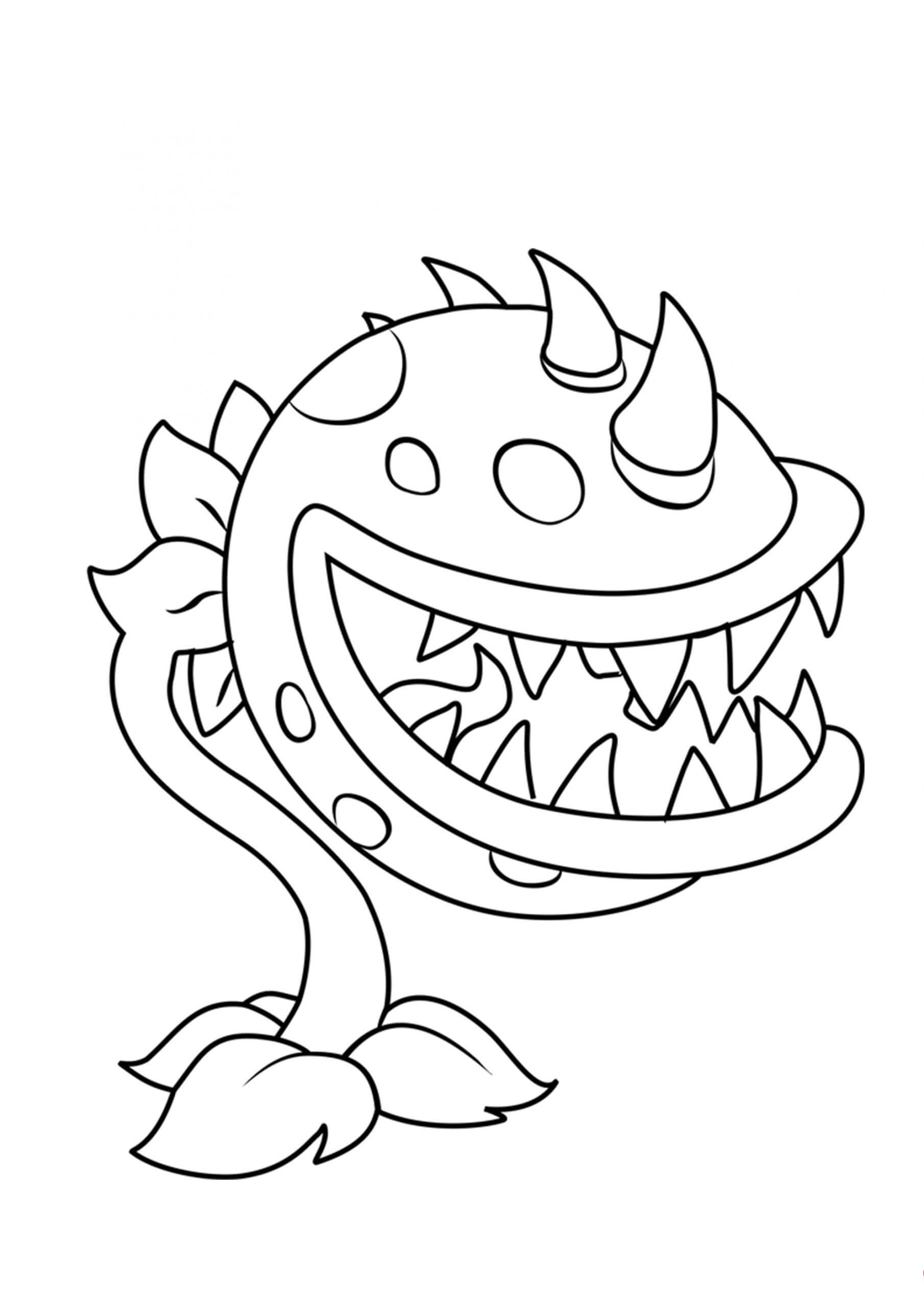 Dibujo de Chomper en Plantas Vs Zombies para Colorear