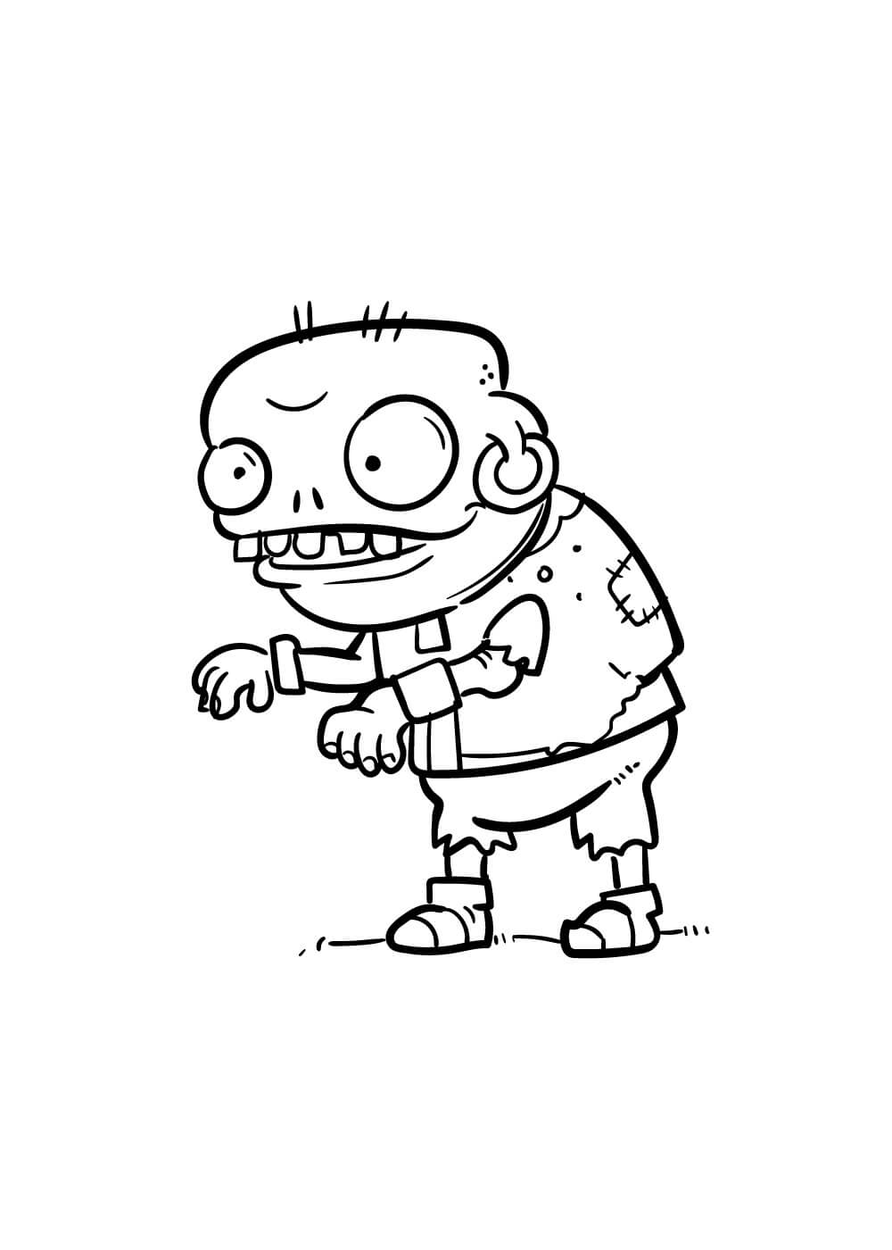 Dibujo de Diablillo Pirata Zombi en Plants Vs Zombies para Colorear