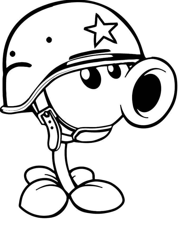 Dibujo de Ejército Planta Plantas Vs Zombies para Colorear