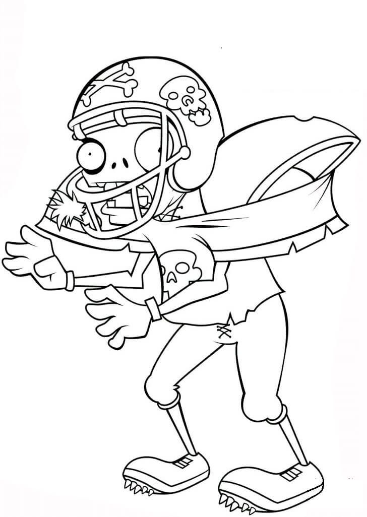 Dibujo de Futbol Zombie en Plants Vs Zombies para Colorear