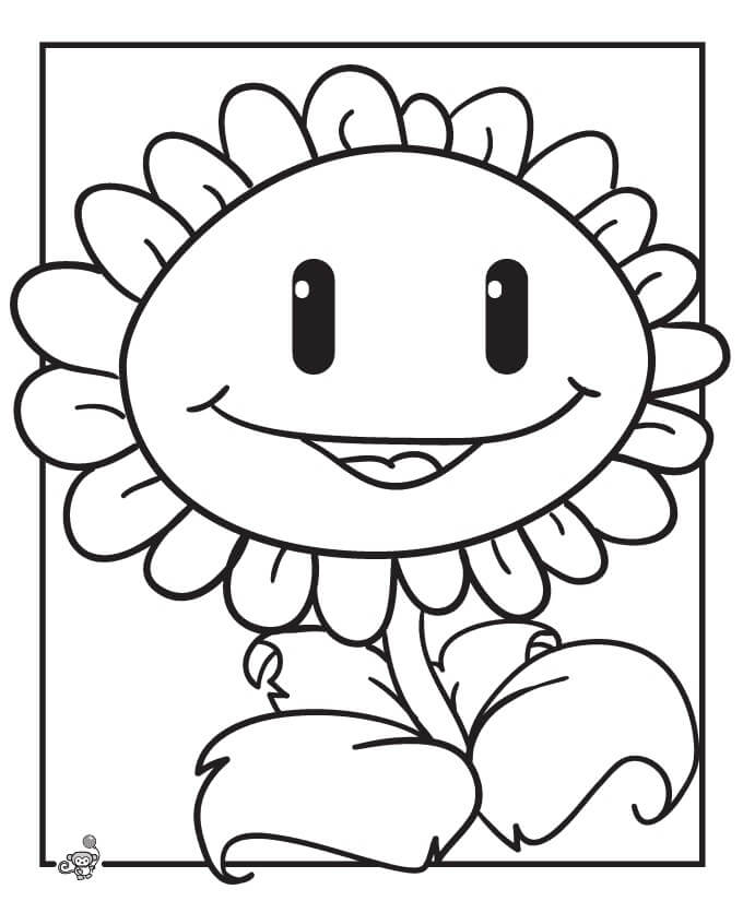 Dibujo de Girasol Gigante Divertido para Colorear