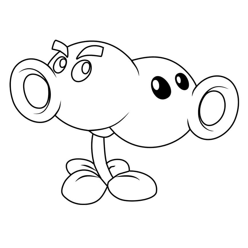 Dibujo de Guisante Partido en Plants Vs Zombies para Colorear