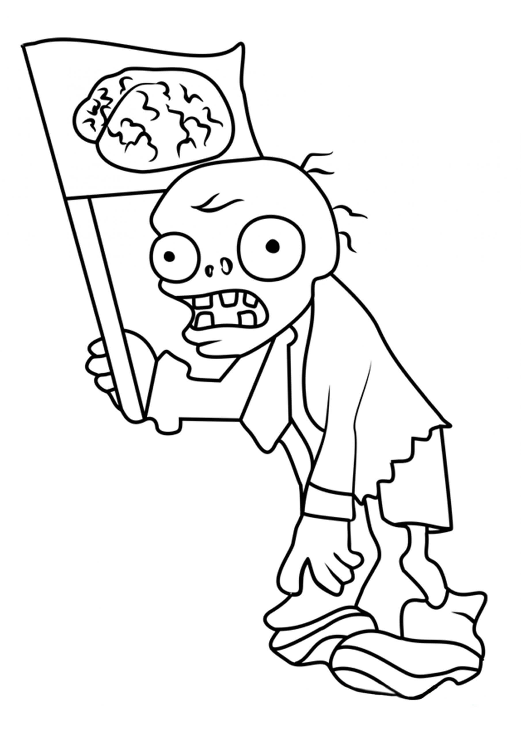 Dibujo de Marcar Zombie en Plants Vs Zombies para Colorear