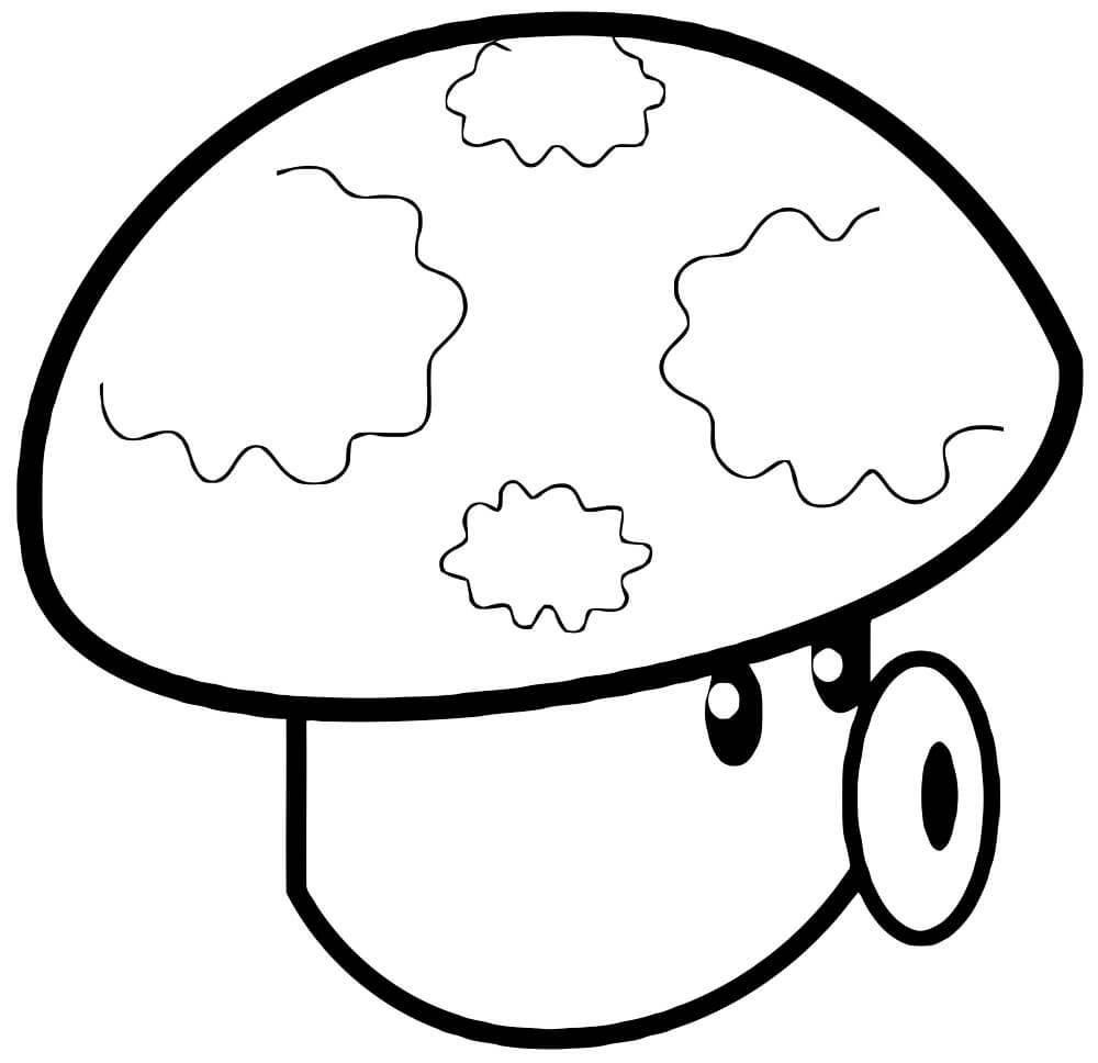 Dibujo de Puff Hongo en Plants Vs Zombies para Colorear