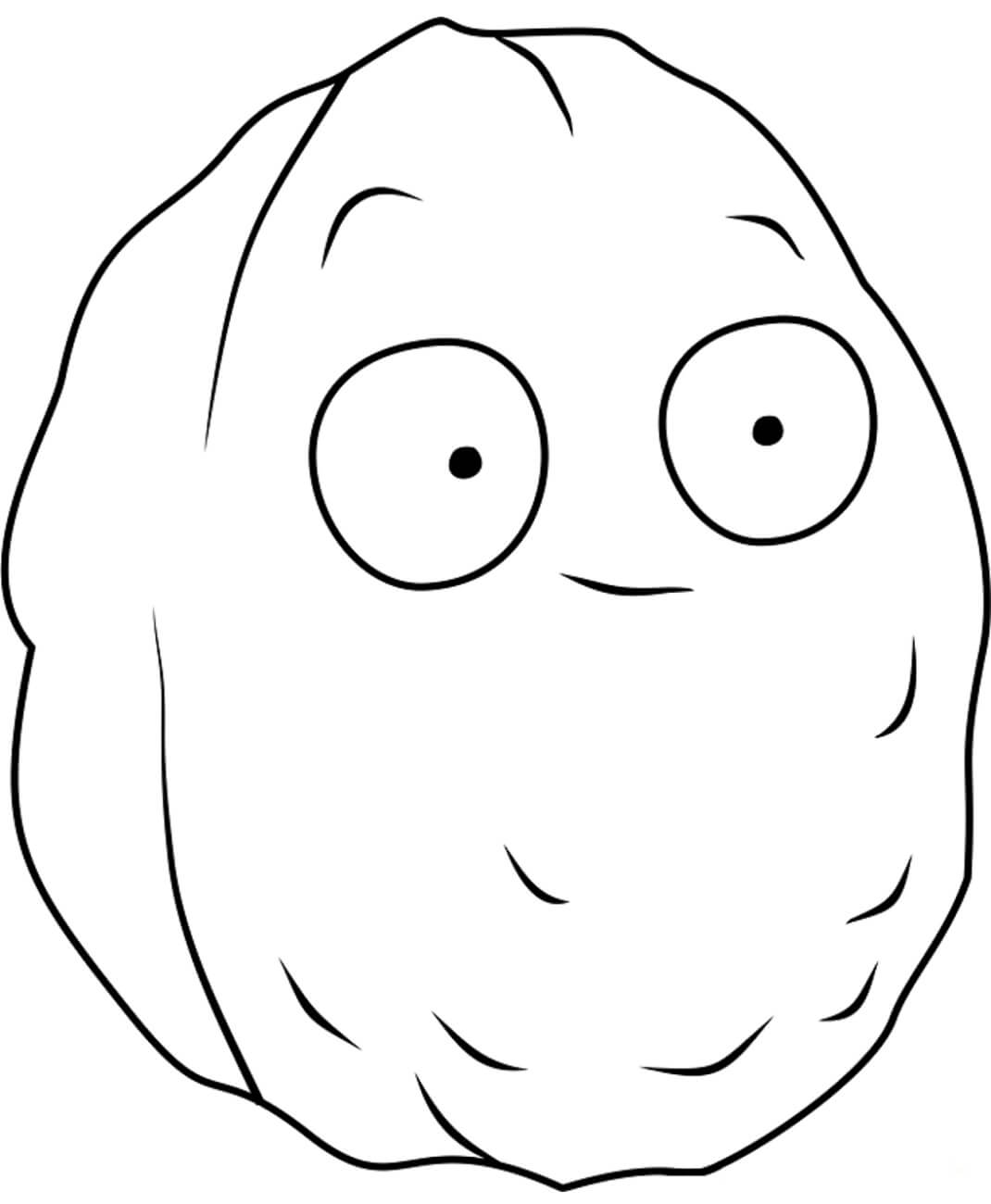 Dibujo de Tuerca de Pared en Plants Vs Zombies para Colorear