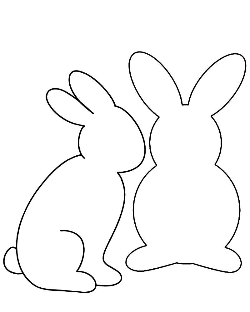 Dibujo de A Pair Of Bunny Templates Coloring Pagepng para Colorear