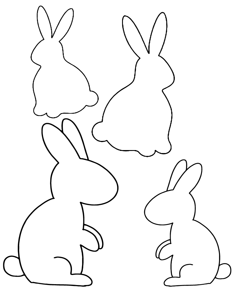 Dibujo de Different Bunny Templates Coloring Pagepng para Colorear