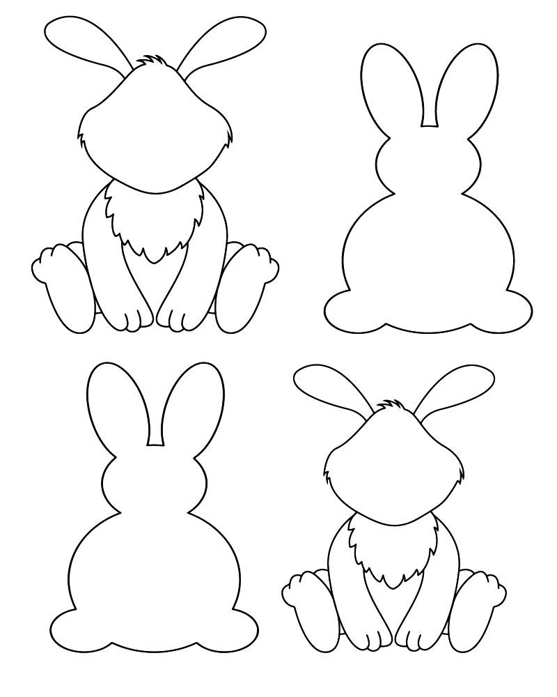 Dibujo de Four Bunny Templates Coloring Pagepng para Colorear