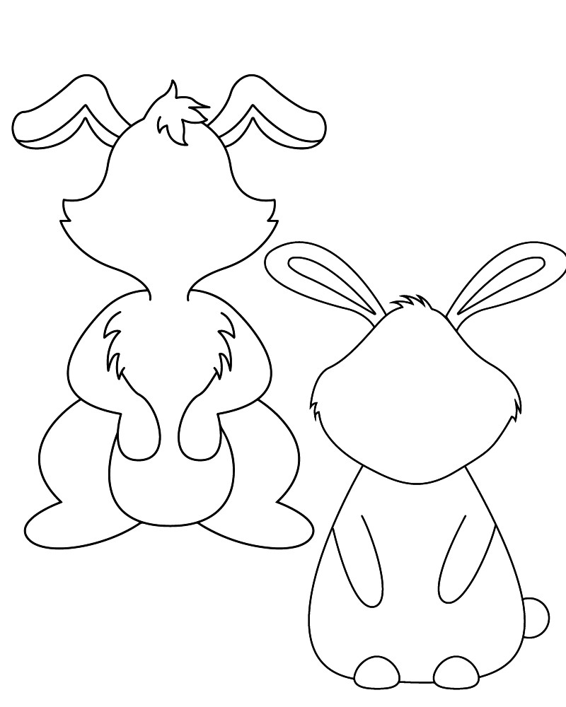 Dibujo de Girl Boy Bunny Templates Coloring Pagepng para Colorear