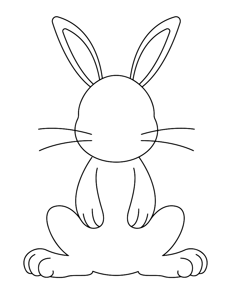 Dibujo de Single Easy Bunny Templates Coloring Pagepng para Colorear