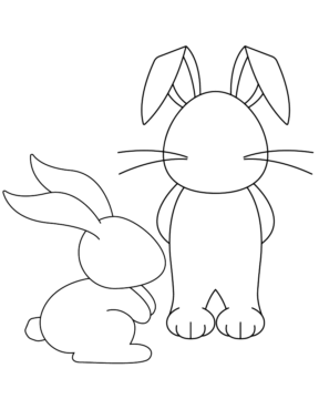 Dibujo de Standing Bunny Template Coloring Pagepng para Colorear