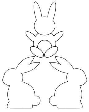 Dibujo de Three Bunny Templates Coloring Pagepng para Colorear
