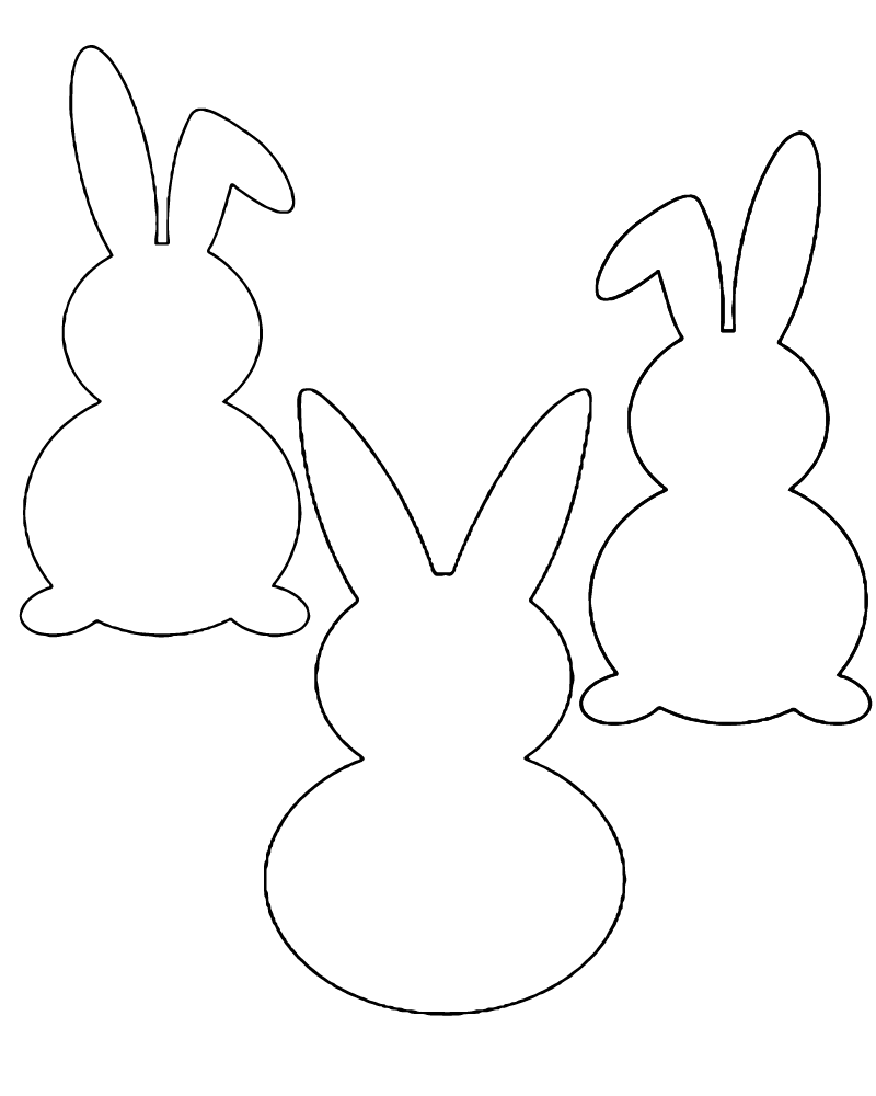 Dibujo de Three Easy Bunny Templates Coloring Pagepng para Colorear