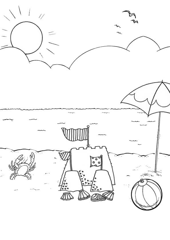 Dibujo de Adorable Playa para Colorear