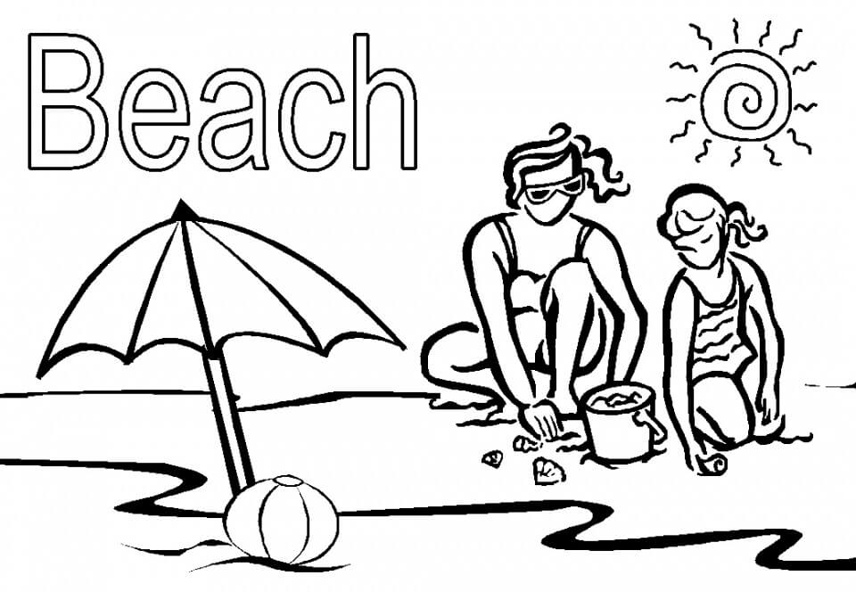 Dibujo de Playa para Colorear