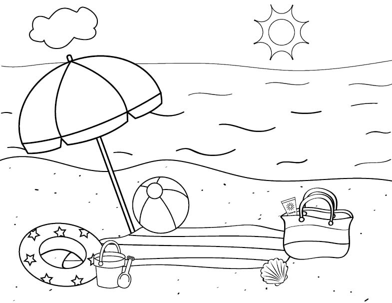 Dibujo de Playa básica para Colorear