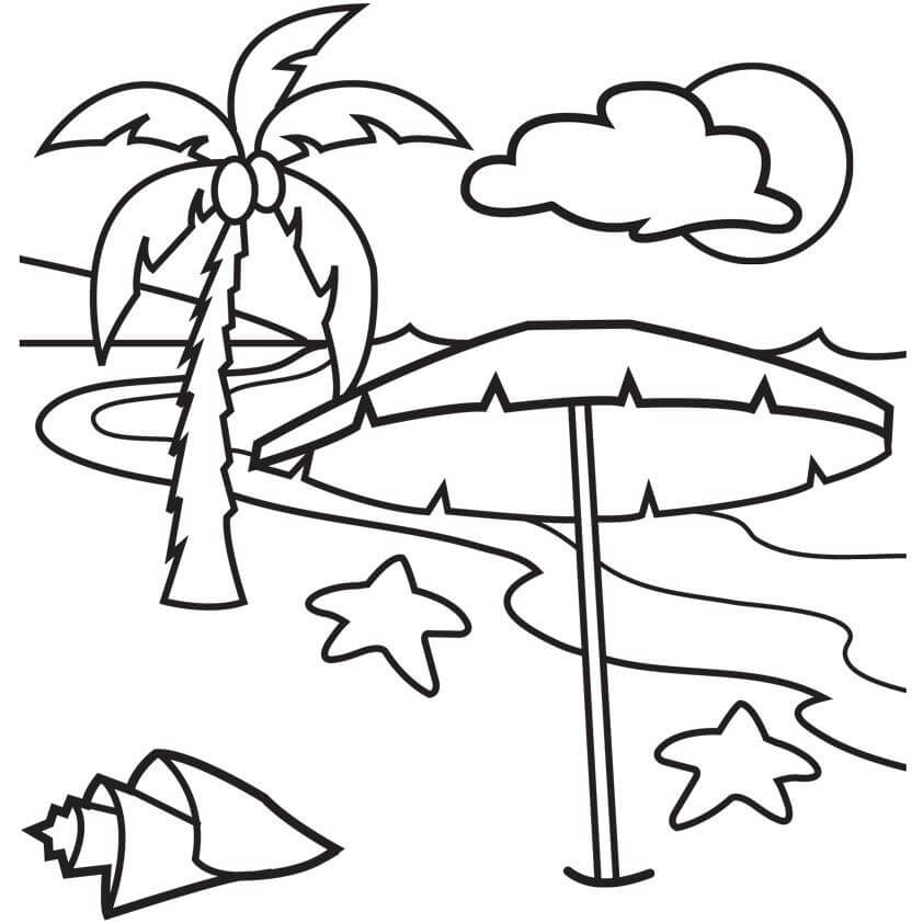 Dibujo de Playa Buena para Colorear