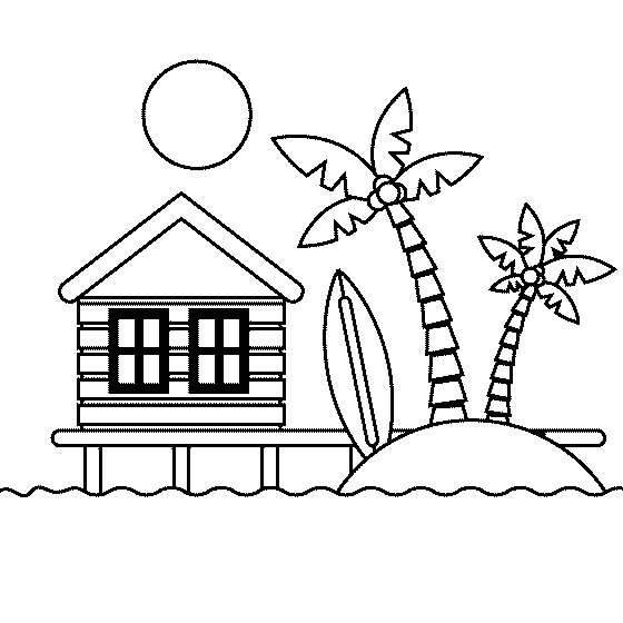 Dibujo de Playa en línea para Colorear