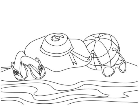 Dibujo de Ropa en la Playa para Colorear
