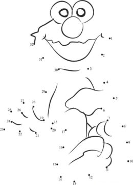 Dibujo de Muppet Punto a Puntos para Colorear