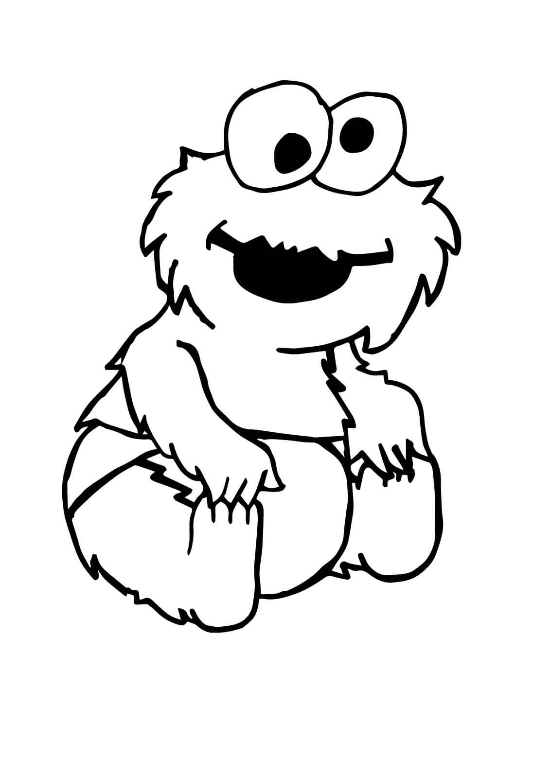 Dibujo de Bebé Monstruo de las Galletas para Colorear