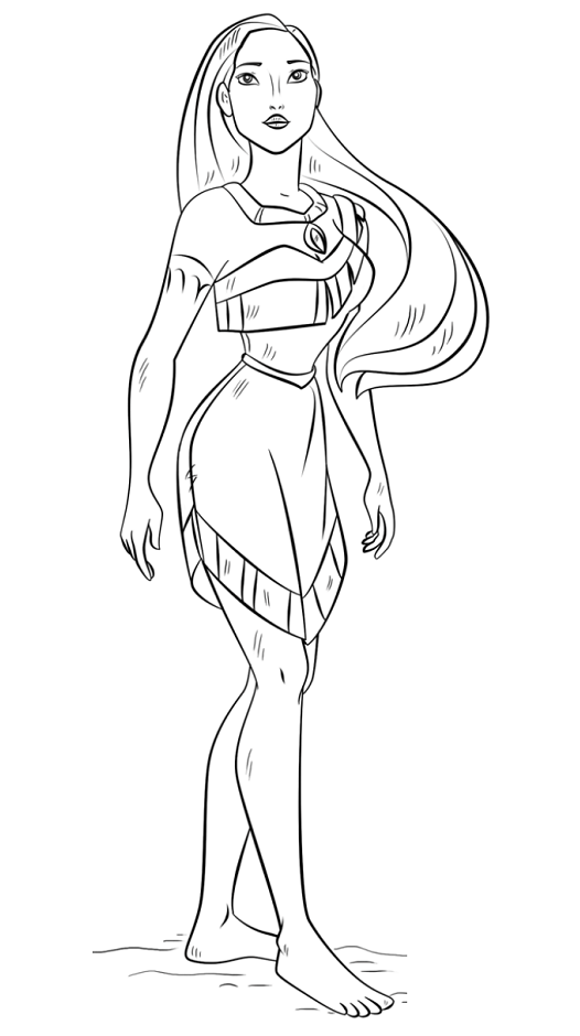 Dibujo de Hermosas Pocahontas para Colorear