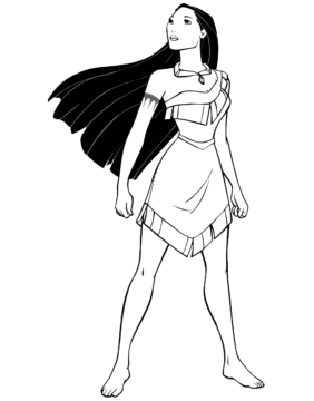 Dibujo de Señora Pocahontas para Colorear
