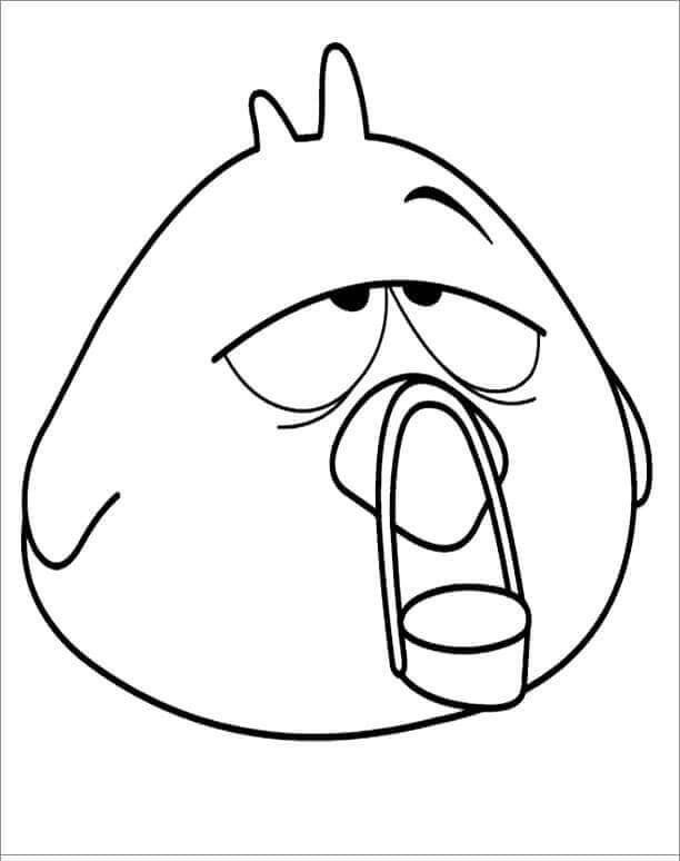 Dibujo de Pájaro Sonoliento Divertido para Colorear
