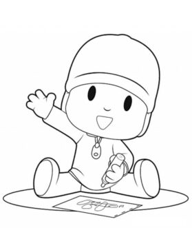 Dibujo de Sorteo Divertido de Pocoyó para Colorear