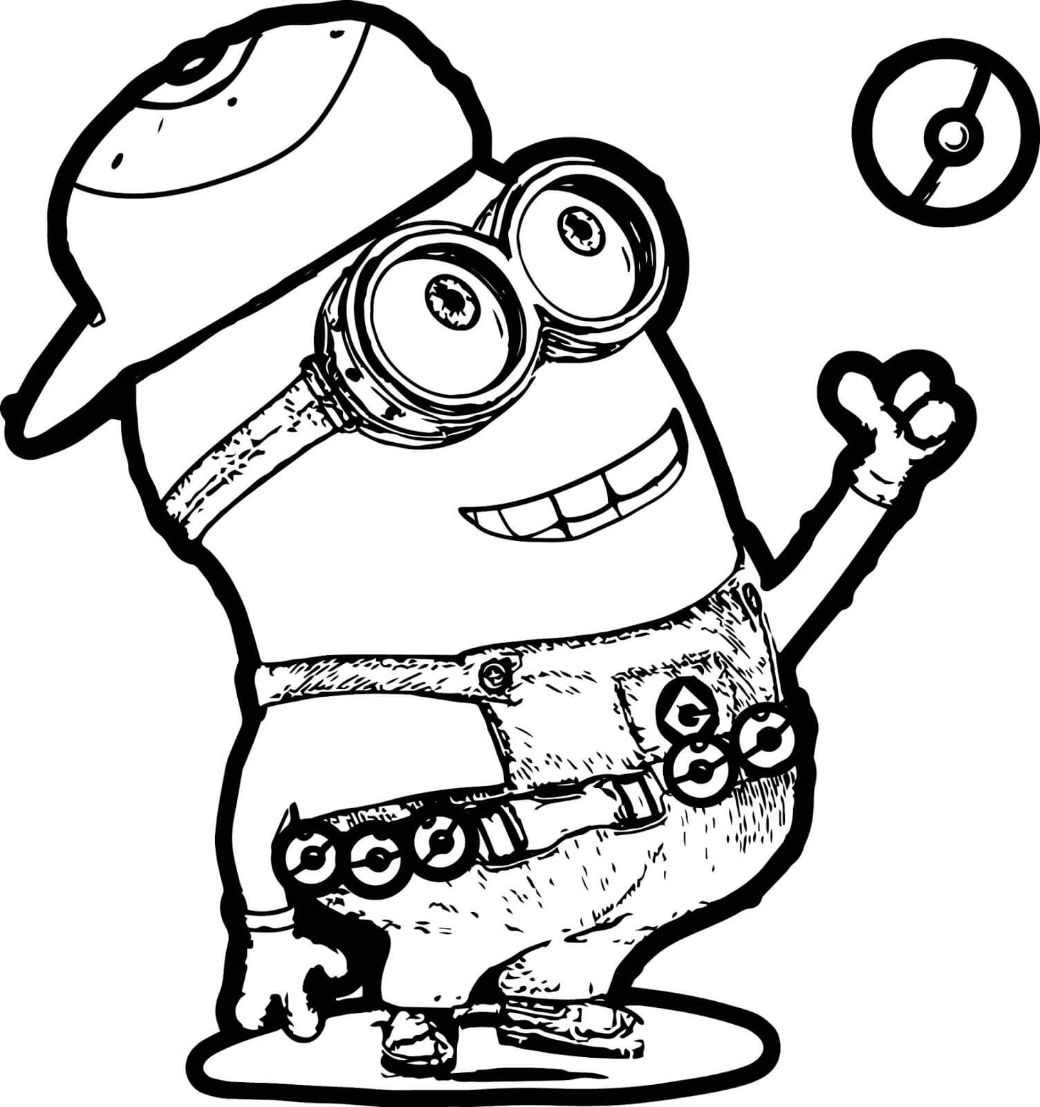 Dibujo de Bob con Pokeball para Colorear