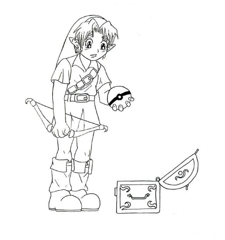Dibujo de Enlace con Pokeball para Colorear