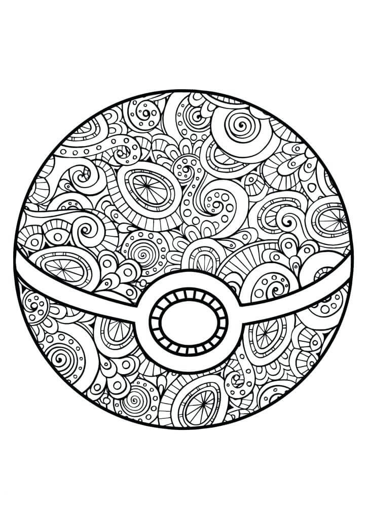 Dibujo de Mandala Pokebola para Colorear