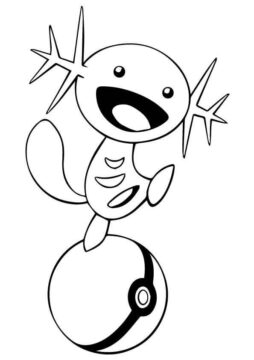 Dibujo de Wooper en Pokeball para Colorear