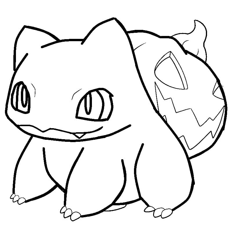 Dibujo de Bulbasaur en Halloween página para Colorear
