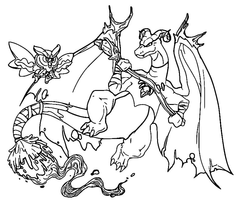 Dibujo de Charizard de Halloween página para Colorear