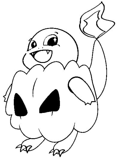 Dibujo de Charmander de Halloween página para Colorear