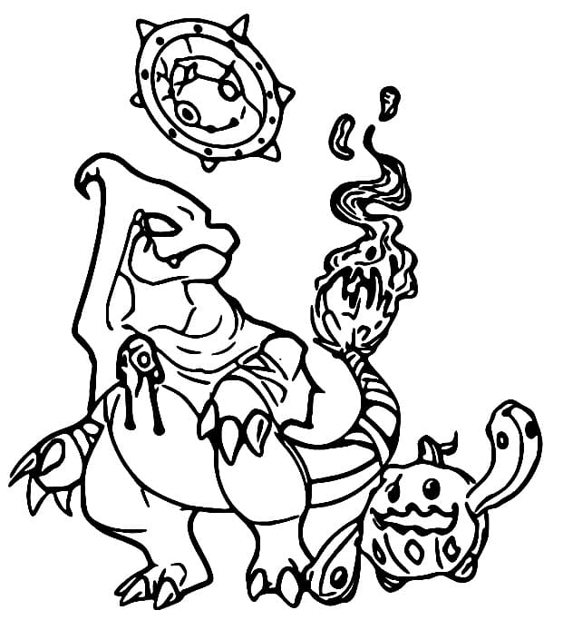 Dibujo de Charmeleon de Halloween página para Colorear