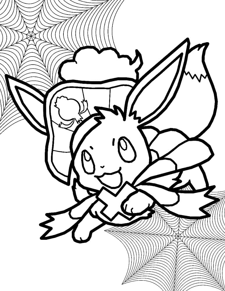 Dibujo de Eevee de Halloween página para Colorear